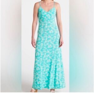 NWT! Michael Kors Women's Printed Maxi Sleeveless in Turquoise
